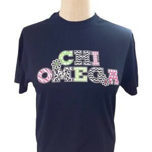 Chi Omega small black screenprinted shirt New with Tags